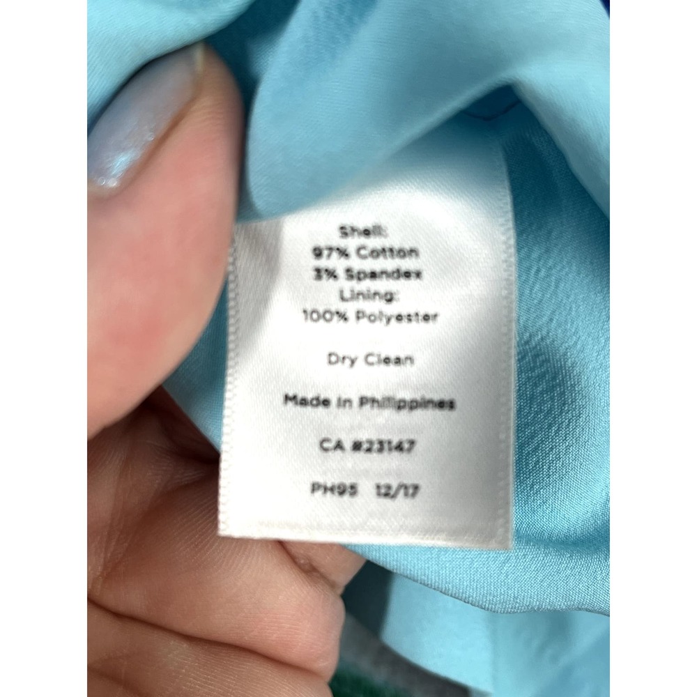 Talbots Blue-Green polka dot wavy pencil skirt, size 6P - Picture 7 of 9